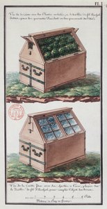 Illustration af en kommode til transport af planter, fra kunstnerens notesbog lavet under Jean-Francois Gallup de la Perouses ekspedition (1741-88) (pen og blæk og wc på papir)